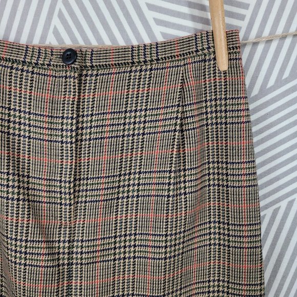 Vintage Houndstooth Skirt size 10/12 Mid Calf Length career Plaid Career - Picture 3 of 8